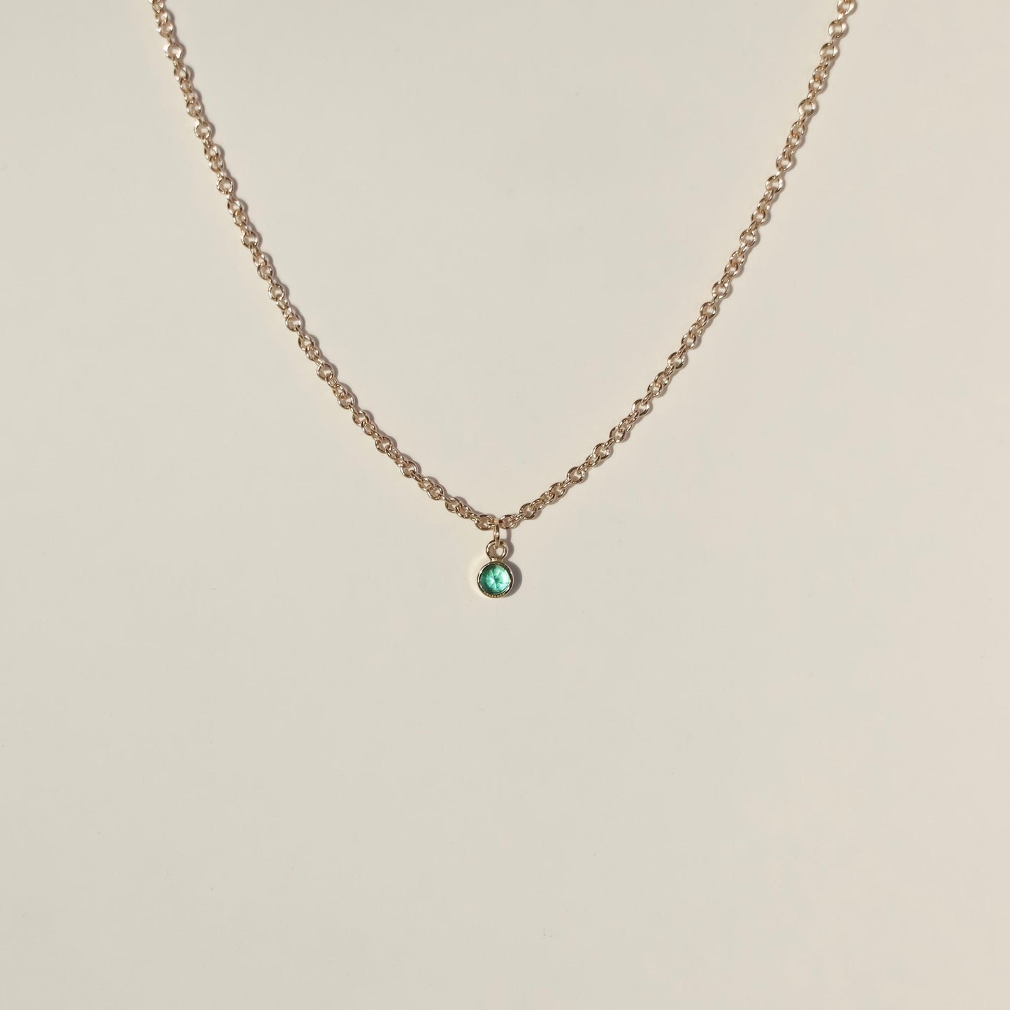 Bezel Emerald Necklace