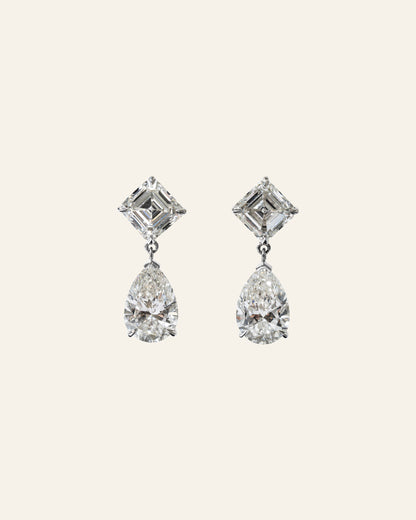 Asscher Pear Drop Earrings