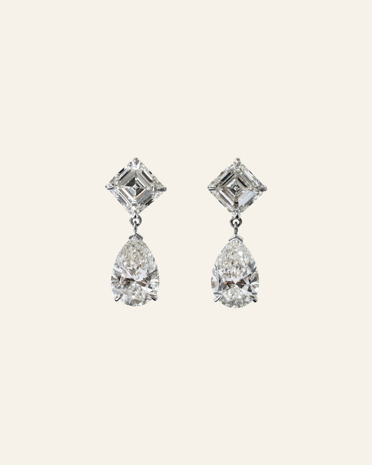 Asscher Pear Drop Earrings