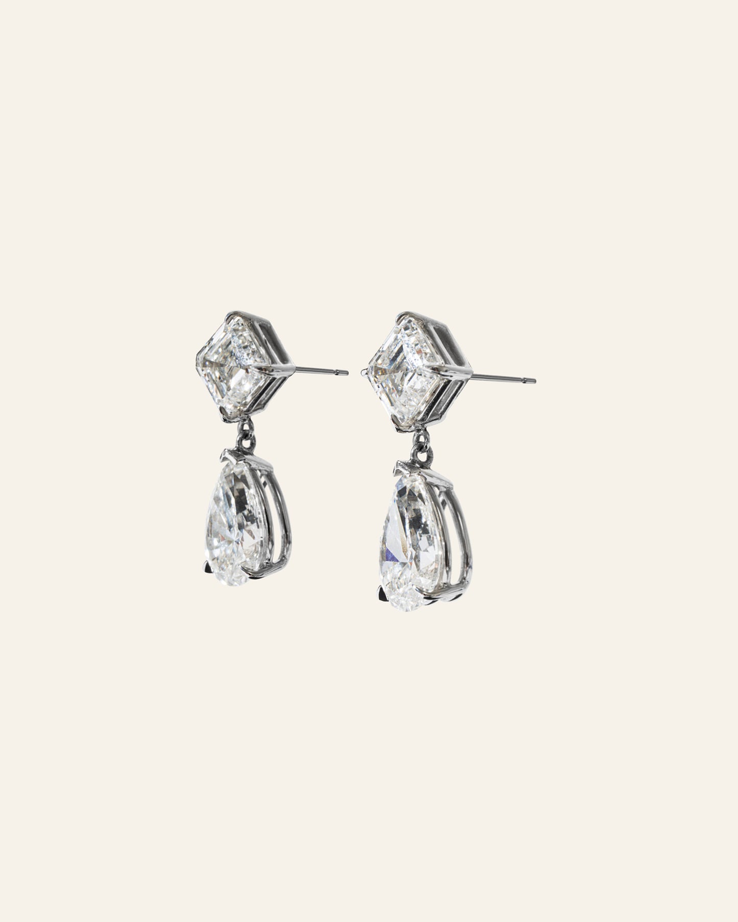 Asscher Pear Drop Earrings
