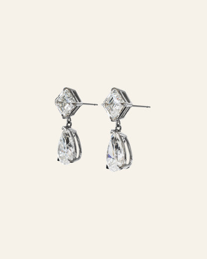 Asscher Pear Drop Earrings