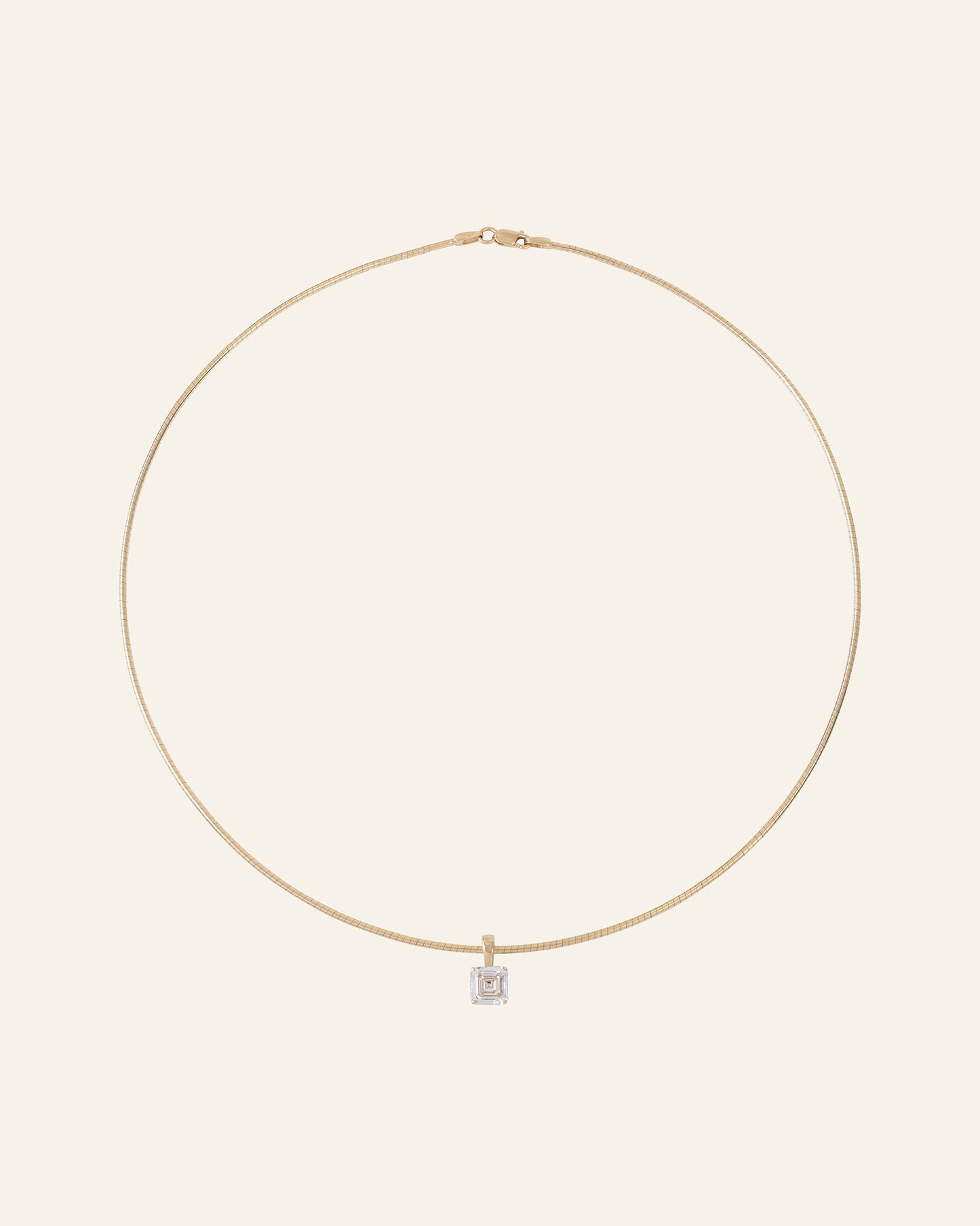 Omega Necklace with Asscher