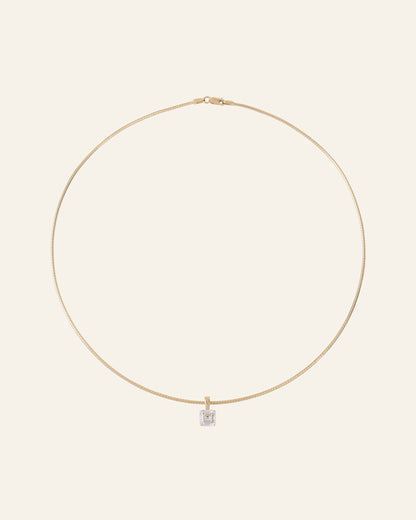 Omega Necklace with Asscher