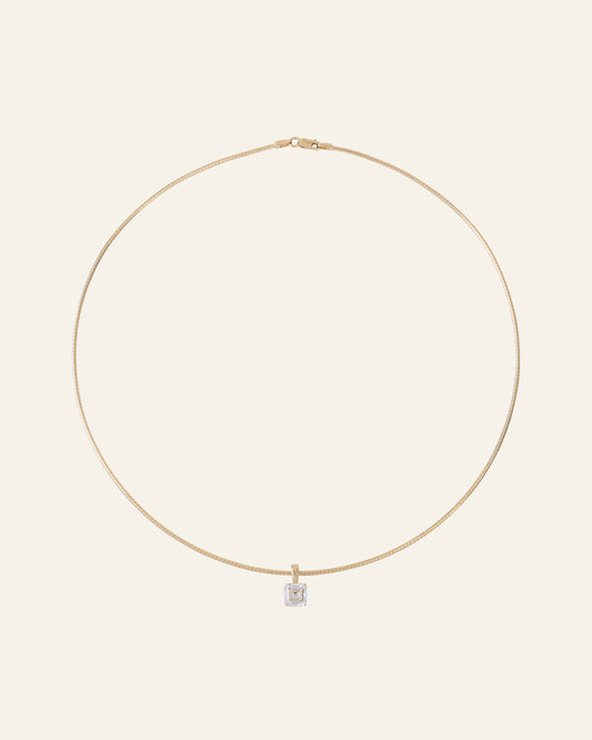 Omega Necklace with Asscher