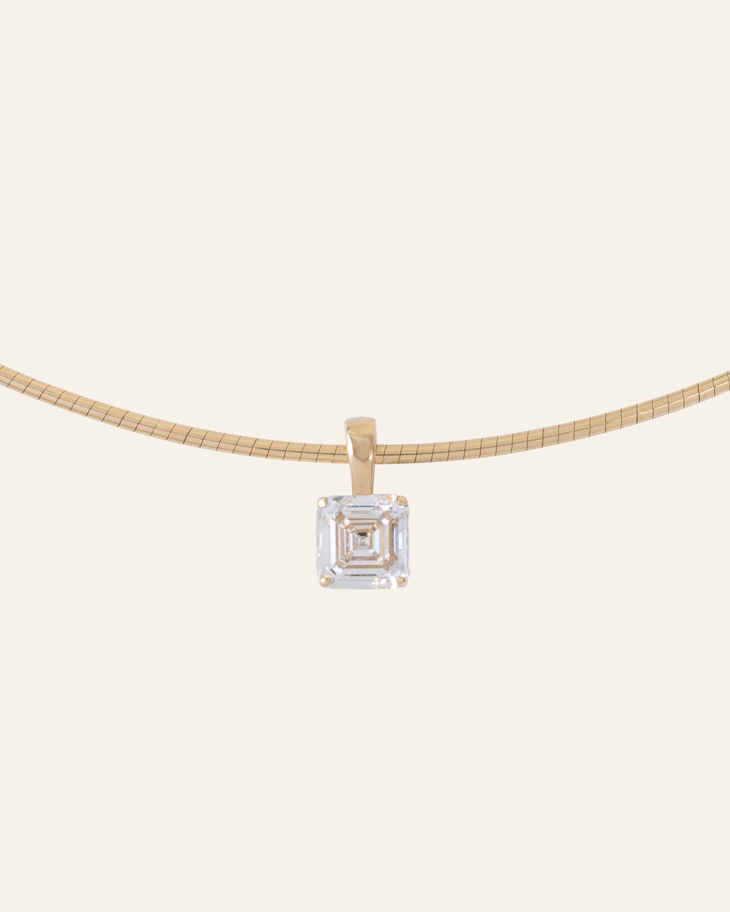 Omega Necklace with Asscher