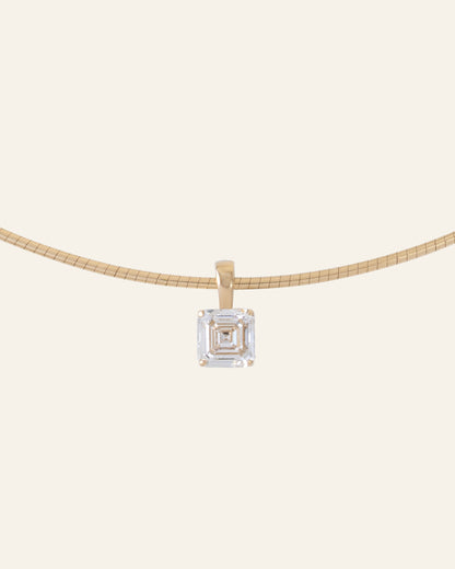 Omega Necklace with Asscher
