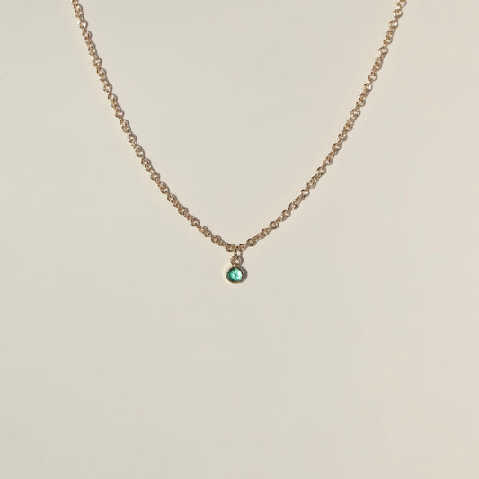 Bezel Emerald Necklace