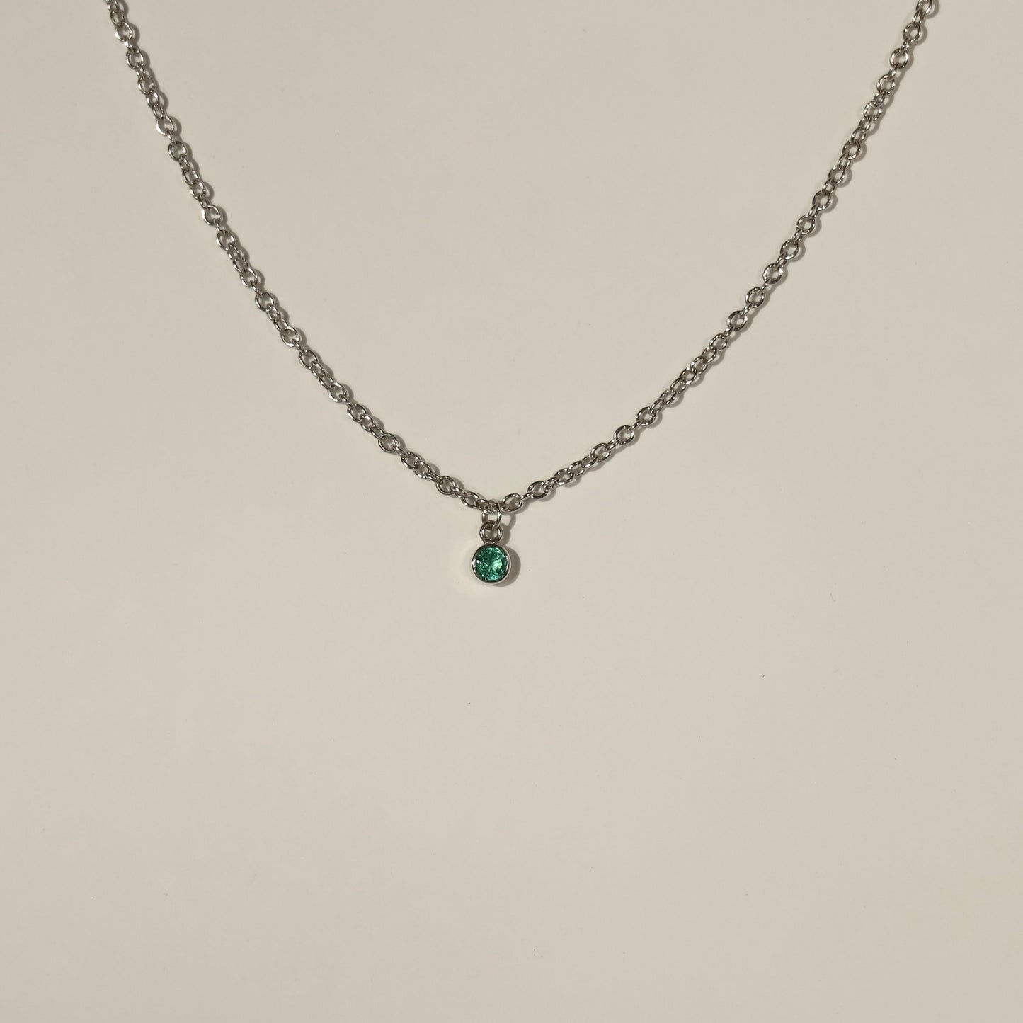 Bezel Emerald Necklace