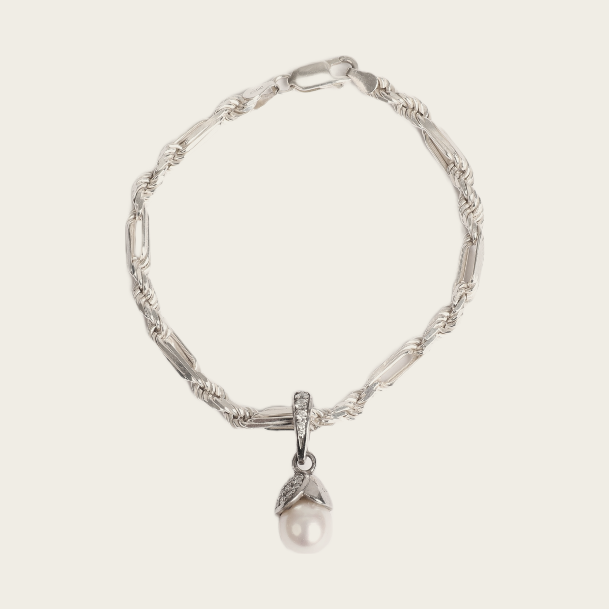 Blossom Pendant on Space Chain Bracelet